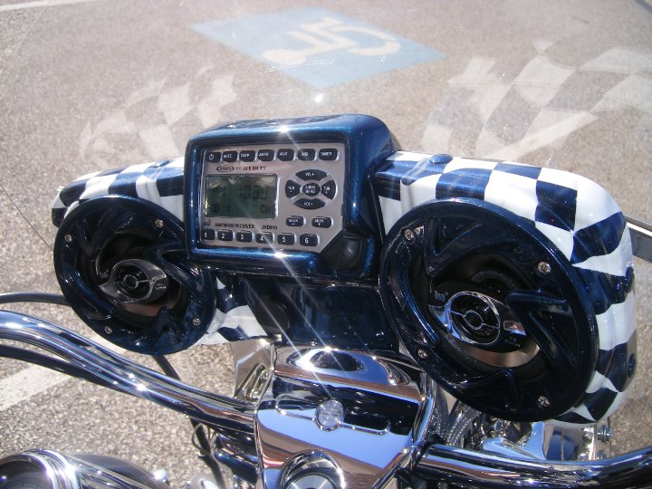 Custom Painted Checkered Twisted Audio Radio