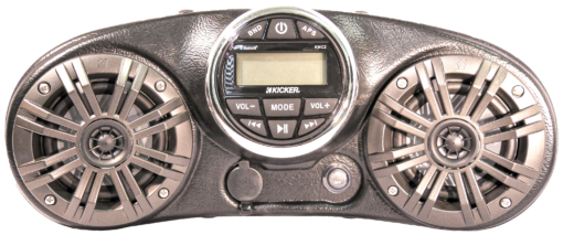 Kicker KMC2 Marine Stereo Head Unit - Kicker Coaxial Marine Speakers - Bluetooth Compatible - Front