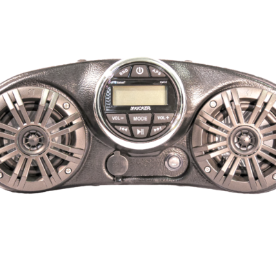 Kicker KMC2 Marine Stereo Head Unit - Kicker Coaxial Marine Speakers - Bluetooth Compatible - Front